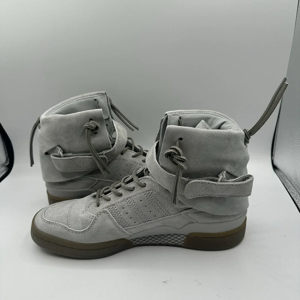 Adidas Forum Hi Moc Shoes Mens Sz 12 Stone Grey Clay Suede Sneakers‎ B27682